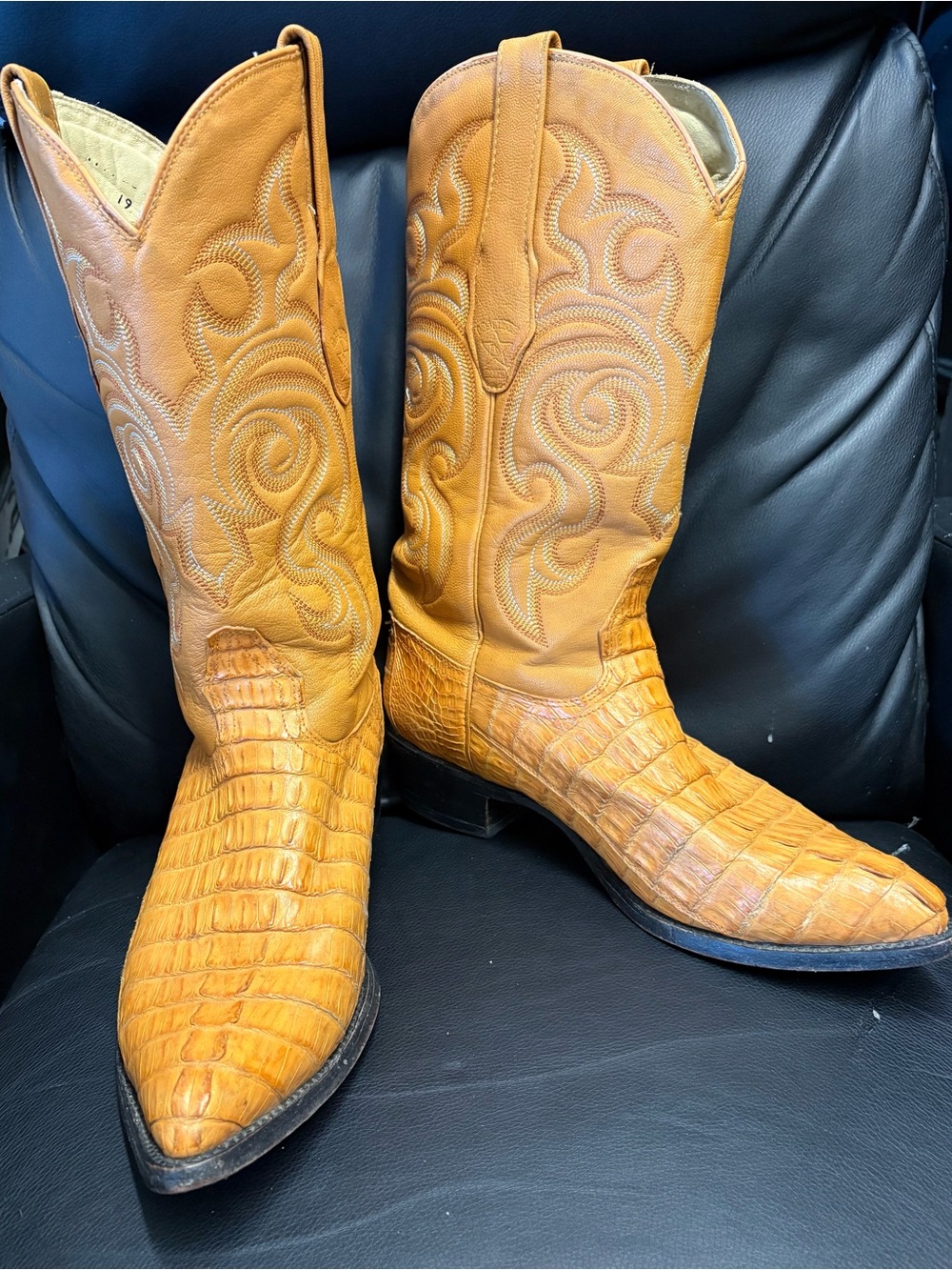 Men's Exotic Leather Western Cowboy Boots size 10.5